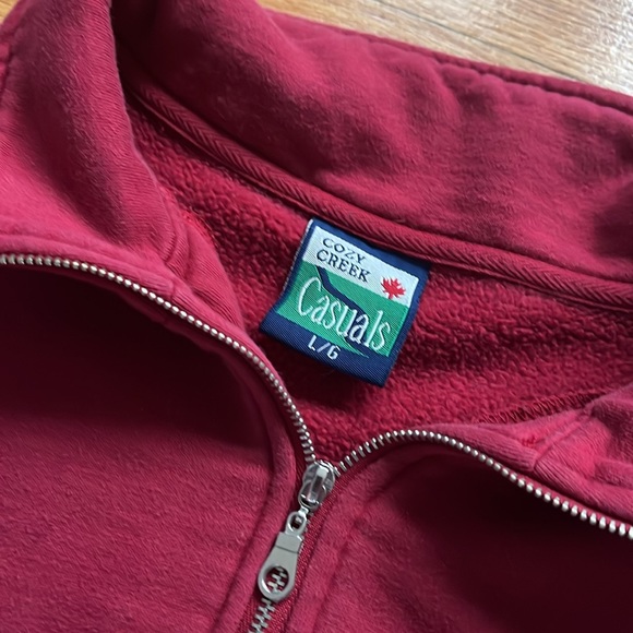 Vintage Cozy Creek Casuals Sweater / Winery / Quarter Zip / Large - Picture 4 of 7